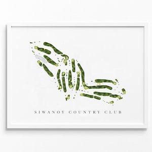 Siwanoy Country Club / Bronxville, NY / Mappa del campo da golf, regali personalizzati di arte del golf per uomini, decorazione murale, stampa acquerello personalizzata