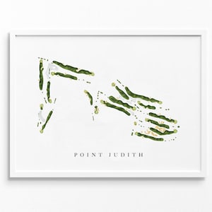 Point Judith Country Club | Narragansett, RI | Golfbaankaart, gepersonaliseerde golfkunstcadeaus voor mannen Muurdecoratie, aangepaste aquarelafdruk