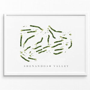 Golfclub Shenandoah Valley | Front Royal, Virginia | Golfbaankaart, gepersonaliseerde golfkunstcadeaus voor mannen Muurdecoratie, aangepaste aquarelafdruk