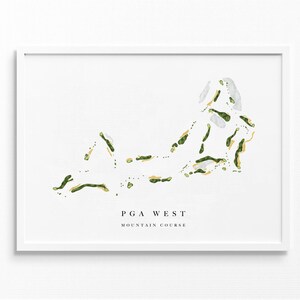 PGA West Bergkurs | La Quanita, CA | Golf Platz Karte, Golf Kunst Geschenke für Herren Wanddekoration, Benutzerdefinierte Aquarell Druck