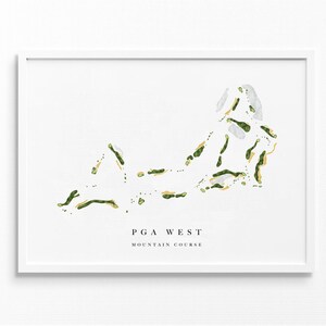 PGA West Mountain Course | La Quinta, CA | Golf Course Map, Personalized Golf Art Gifts for Men Wall Decor, Custom Watercolor Print