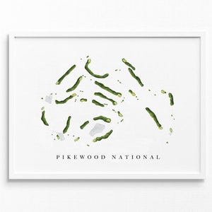 Pikewood National Golf Club | Morgantown, West Virginia | Golfbaankaart, gepersonaliseerde golfkunstcadeaus voor mannen Muurdecoratie, aangepaste aquarelafdruk