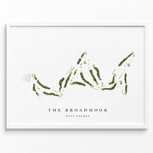 Le Broadmoor | Colorado Springs, Colorado | Carte du parcours de golf, cadeaux d'art de golf personnalisés pour homme, décoration murale, impression aquarelle personnalisée