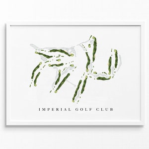 Imperial Golf Club, East Course | Napels, Florida | Golfbaankaart, gepersonaliseerde golfkunstcadeaus voor mannen Muurdecoratie, aangepaste aquarelafdruk