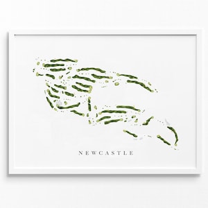 The Golf Club a Newcastle / Newcastle, WA / Coal Creek e China Creek / Mappa del campo da golf dipinta, regalo da golf, layout del campo da golf / stampa artistica