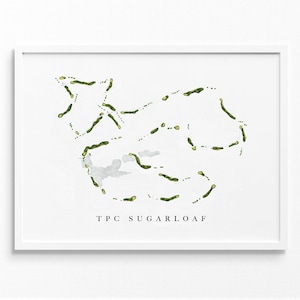 TPC-suikerbrood | Duluth, Georgia | Golfbaankaart, gepersonaliseerde golfkunstcadeaus voor mannen Muurdecoratie, aangepaste aquarelafdruk