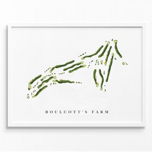 Boulcott's Farm Heritage Golf Club | Wellington, Nieuw-Zeeland | Golfbaankaart, golferdecorcadeau, scorekaartlay-out | Fine Art-afdruk in aquarelstijl