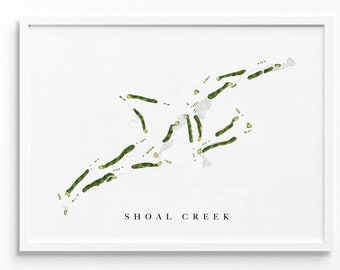 Shoal Creek Golf Club | Shoal Creek, AL | Golf Course Map, Personalized Golf Art Gifts for Men Wall Decor, Custom Watercolor Print