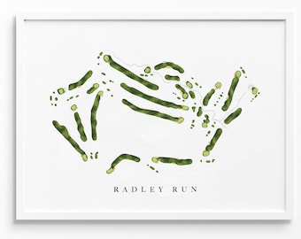 Radley Run Country Club | West Chester, PA | Golf Course Map, Golfer Decor Gift for Him, Scorecard Layout | Art Print UNFRAMED