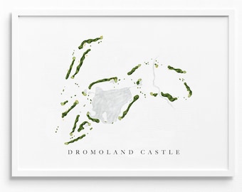 Dromoland Castle | County Clare, Ireland | Golf Course Map, Golfer Decor Gift for Him, Scorecard Layout | Art Print UNFRAMED