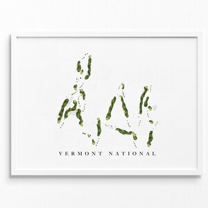 Vermont National Country Club / South Burlington, VT / Mappa del campo da golf, regalo decorativo per golfisti per lui, layout della scorecard / stampa artistica
