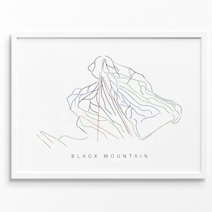 Schwarzer Berg | Jackson, NH | Weg Karte Geschenk Berg Haus Ski Dekor, personalisierte Familien Reise Winter Abenteuer, Kunstdruck