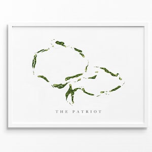 The Patriot-golfclub | Owasso, OK | Golfbaankaart, gepersonaliseerde golfkunstcadeaus voor mannen Muurdecoratie, aangepaste aquarelafdruk