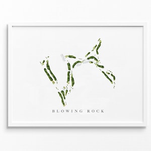 Blowing Rock Country Club / Blowing Rock, NC / Mappa del campo da golf, regali personalizzati di arte del golf per uomini, decorazione da parete, stampa acquerello personalizzata
