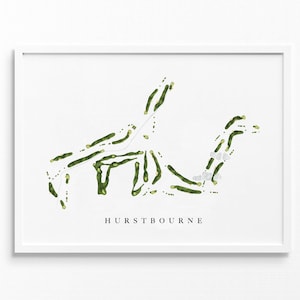 Hurstbourne Country Club | Louisville, Kentucky | Golfbaankaart, gepersonaliseerde golfkunstcadeaus voor mannen Muurdecoratie, aangepaste aquarelafdruk