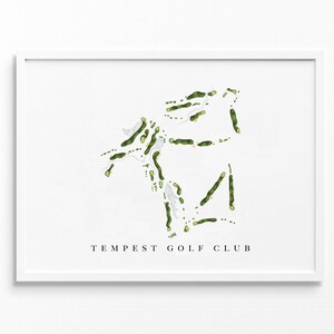 Tempest-golfclub | Gladewater, Texas | Golfbaankaart, gepersonaliseerde golfkunstcadeaus voor mannen Muurdecoratie, aangepaste aquarelafdruk