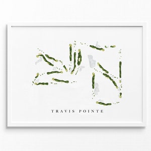 Travis Pointe Country Club | Ann Arbor, Michigan | Golfbaankaart, gepersonaliseerde golfkunstcadeaus voor mannen Muurdecoratie, aangepaste aquarelafdruk