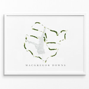 Macgregor Downs | Cary, N.C. | Golf Platz Karte, Golf Kunst Geschenke für Herren Wanddekoration, Benutzerdefinierte Aquarell Druck