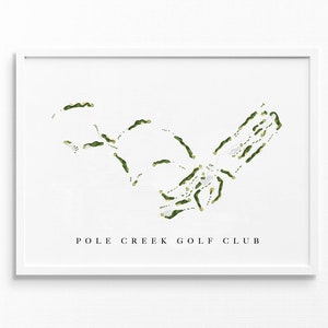Pole Creek-golfclub | Tabernash, Colorado | Golfbaankaart, gepersonaliseerde golfkunstcadeaus voor mannen Muurdecoratie, aangepaste aquarelafdruk