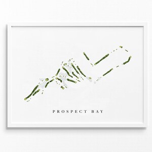 Prospect Bay Country Club | Grasonville, MD | Mapa do campo de golfe, presentes de arte de golfe personalizados para decoração de parede masculina, impressão de aquarela personalizada