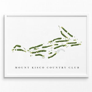 Mount Kisco Country Club / Mt Kisco, NY / Mappa del campo da golf, regali personalizzati di arte del golf per uomini, decorazioni murali, stampa acquerello personalizzata