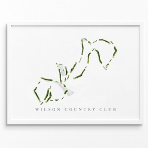 Wilson Country Club / Wilson, NC / Mappa del campo da golf, regali di arte del golf personalizzati per uomo, decorazione da parete, stampa acquerello personalizzata