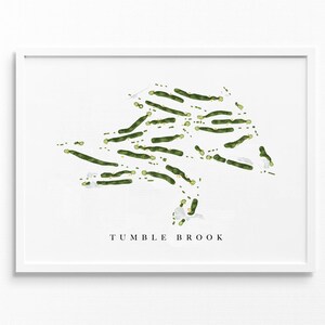 Tumble Brook Country Club / Bloomfield, CT / Mappa del campo da golf, regali personalizzati di arte del golf per uomini, decorazioni murali, stampa acquerello personalizzata