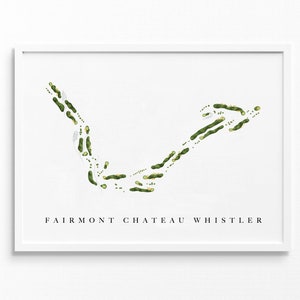 Fairmont Chateau Whistler | Whistler, Canada | Golfbaankaart, gepersonaliseerde golfkunstcadeaus voor mannen Muurdecoratie, aangepaste aquarelafdruk