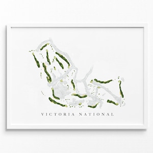 Victoria National Golf Club | Newburgh, IN | Golfbaankaart, gepersonaliseerde golfkunstcadeaus voor mannen Muurdecoratie, aangepaste aquarelafdruk
