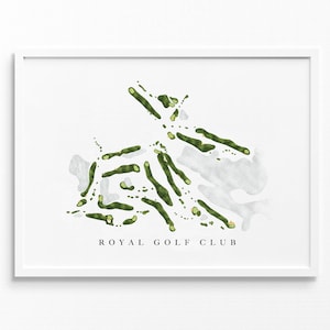 Royal Golf Club | Lake Elmo, MN | Golfbaankaart, gepersonaliseerde golfkunstcadeaus voor mannen Muurdecoratie, aangepaste aquarelafdruk
