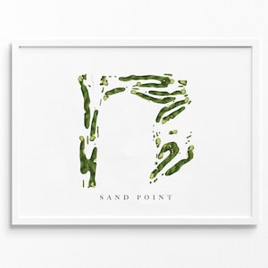 Sand Point Country Club / Seattle, WA / Mappa del campo da golf, regali personalizzati di arte del golf per uomo, decorazione da parete, stampa acquerello personalizzata
