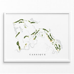 Lederband | Kiawah Island, SC | Golf Platz Karte, Golf Kunst Geschenke für Herren Wanddekoration, Benutzerdefinierte Aquarell Druck