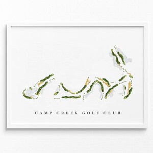 Camp Creek Golf Club / 3A Watersound, FL / Mappa del campo da golf, regali personalizzati di arte del golf per uomini, decorazioni murali, stampa acquerello personalizzata
