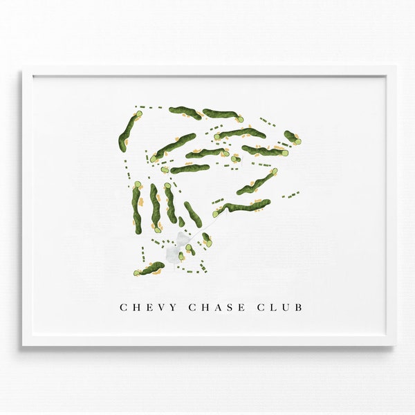 Chevy Chase Club | Chevy Chase, MD | Golf Course Map, Personalized Golf Art Gifts for Men Wall Decor, Custom Watercolor Print