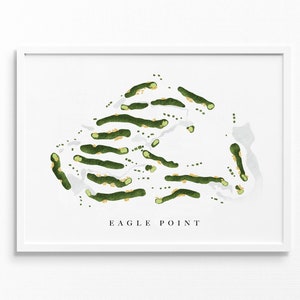 Eagle Point Golf Club / Wilmington, NC / Mappa del campo, dipinto di golf, regalo di golf, layout del campo / Stampa artistica ad acquerello