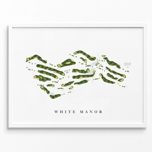 White Manor Countryclub | Malvern, PA | Golf Platz Karte, Golf Kunst Geschenke für Herren Wanddekoration, Benutzerdefinierte Aquarell Druck