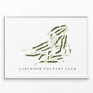 Lakewood Country Club | Westlake, Ohio | Golfbaankaart, gepersonaliseerde golfkunstcadeaus voor mannen Muurdecoratie, aangepaste aquarelafdruk