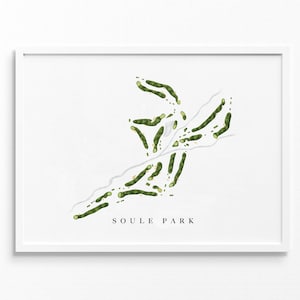 Soule Park Golf Course | Ojai, CA | Golf Course Map, Personalized Golf Art Gifts for Men Wall Decor, Custom Watercolor Print