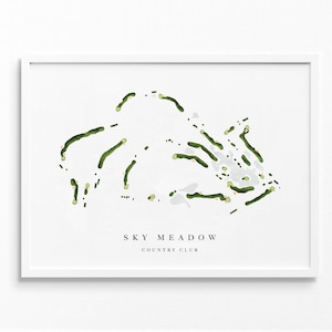 Himmel Wiese Country Club | Nashua, NH | Golf Platz Karte, Golf Kunst Geschenke für Herren Wanddekoration, Benutzerdefinierte Aquarell Druck
