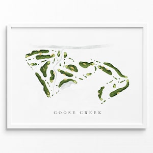 Goose Creek Golf Club | Mira Loma, CA | Golf Course Map, Personalized Golf Art Gifts for Men Wall Decor, Custom Watercolor Print