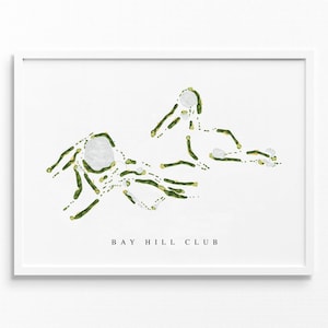 Bay Hill Club | Ornamente, FL | Golf Platz Karte, Golf Kunst Geschenke für Herren Wanddekoration, Benutzerdefinierte Aquarell Druck
