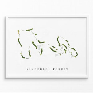 Kinderlou Forest Golf Club | Valdosta, GA | Golf Platz Karte, Golf Kunst Geschenke für Herren Wanddekoration, Benutzerdefinierte Aquarell Druck