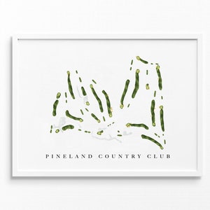 Pineland Country Club / Nichols, SC / Mappa del campo da golf, regali personalizzati di arte del golf per uomo, decorazione murale, stampa acquerello personalizzata
