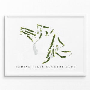 Indian Hills Country Club | Tuscaloosa, AL | Golfbaankaart, gepersonaliseerde golfkunstcadeaus voor mannen Muurdecoratie, aangepaste aquarelafdruk