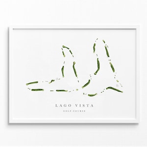 Lago Vista | Texas | Golfbaankaart, gepersonaliseerde golfkunstcadeaus voor mannen Muurdecoratie, aangepaste aquarelafdruk