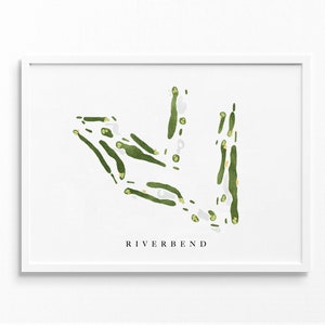 Riverbend Golf Course / Tequesta, FL / Mappa del campo da golf, regali personalizzati di arte del golf per uomini, decorazioni murali, stampa acquerello personalizzata