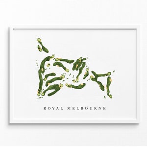 Royal Melvenwood | Golf Platz Karte, Golf Kunst Geschenke für Herren Wanddekoration, Benutzerdefinierte Aquarell Druck