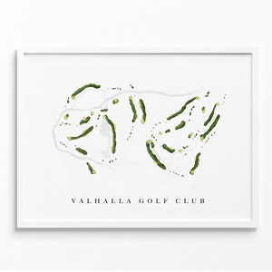 Valhalla Golf Club | Louisville, Kentucky | Golf Course Map, Personalized Golf Art Gifts for Men Wall Decor, Custom Watercolor Print