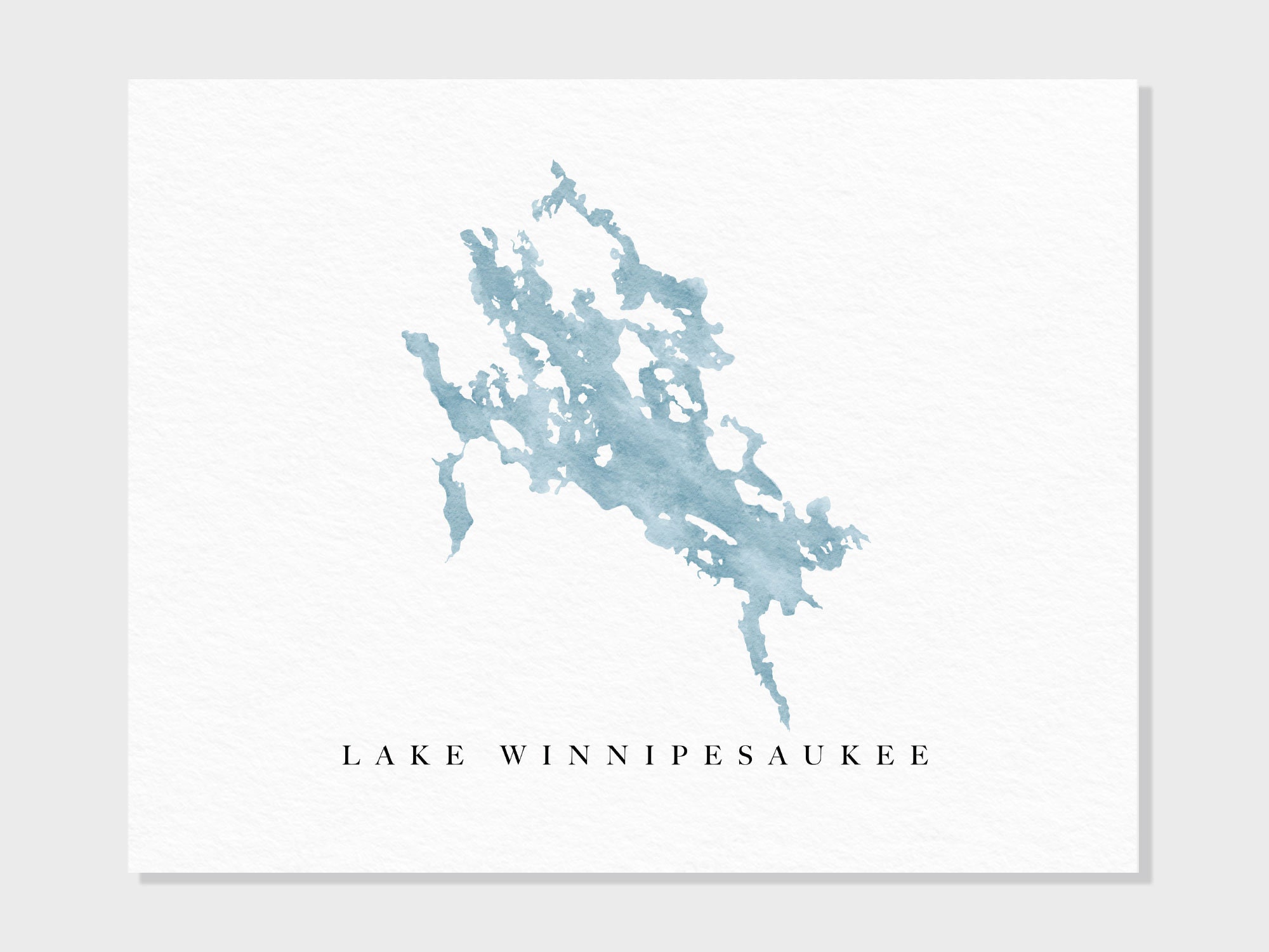 Lake Winnipesaukee | NH | Watercolor Lake Map Gift, Lake House Decor, Personalized Art Wedding Gift, Custom Travel Painting, Art Print