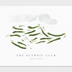 Der Olympische Club - Seekurs | San Francisco, CA | Golf Platz Karte, Golfer Dekor Geschenk, Scorekarte Layout | Fine Art Print im Aquarell-Stil